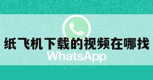 纸飞机下载的视频在哪找
